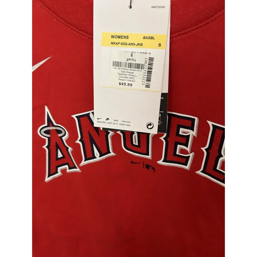 Nike Shohei Ohtani Angels #17 MLB Genuine Merchandis SS T-Shirt Red Sz Small NWT